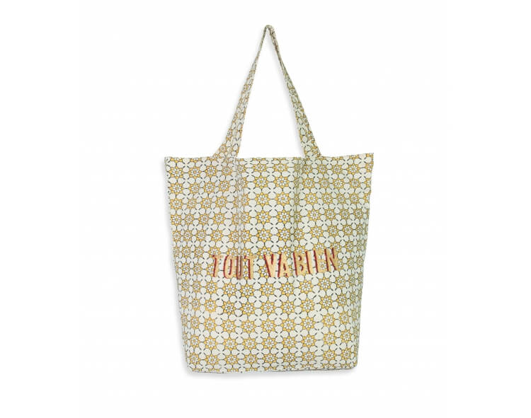 Cotton shopping bag 16x18x5 inches - yellow