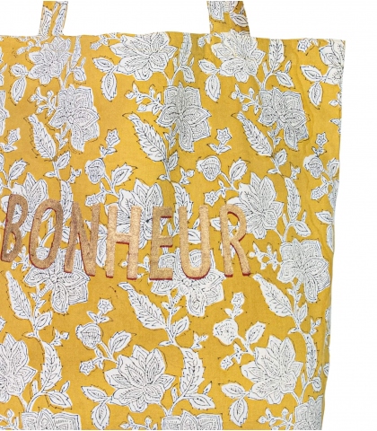 Indian shopping bag 16x18x5 inches - yellow