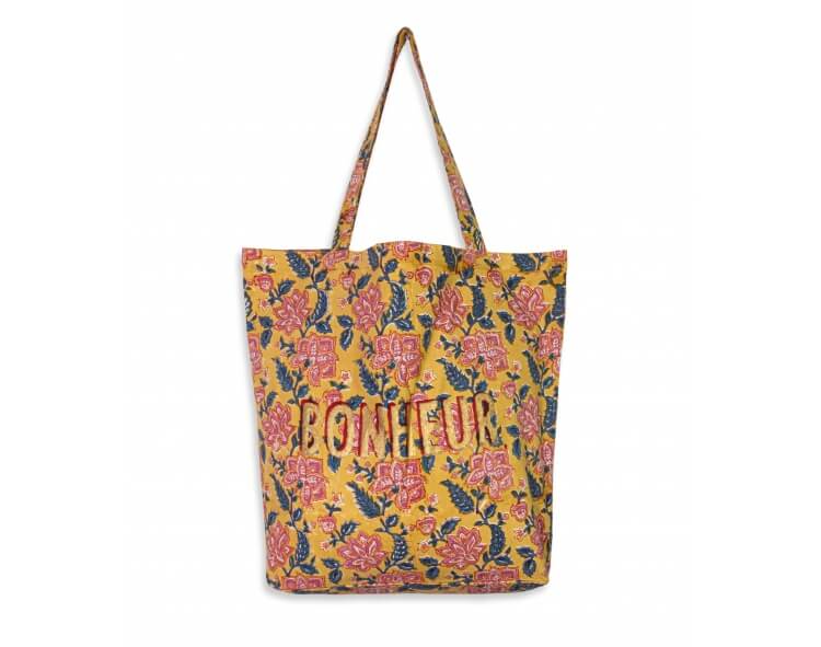 Hand printed cotton tote bag Rang - Jamini