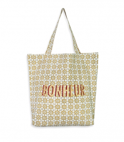 Cabas indien 41x46x13 cm - jaune