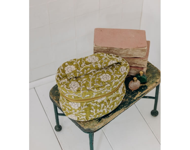 Banna travel pouch, hand printed in India