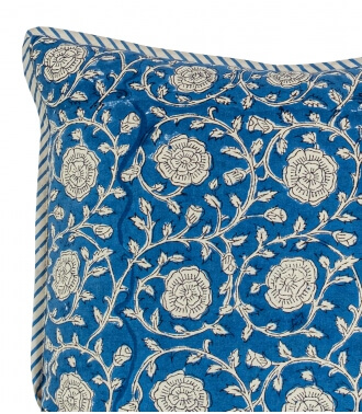 Hand printed cotton cushion cover - Banna