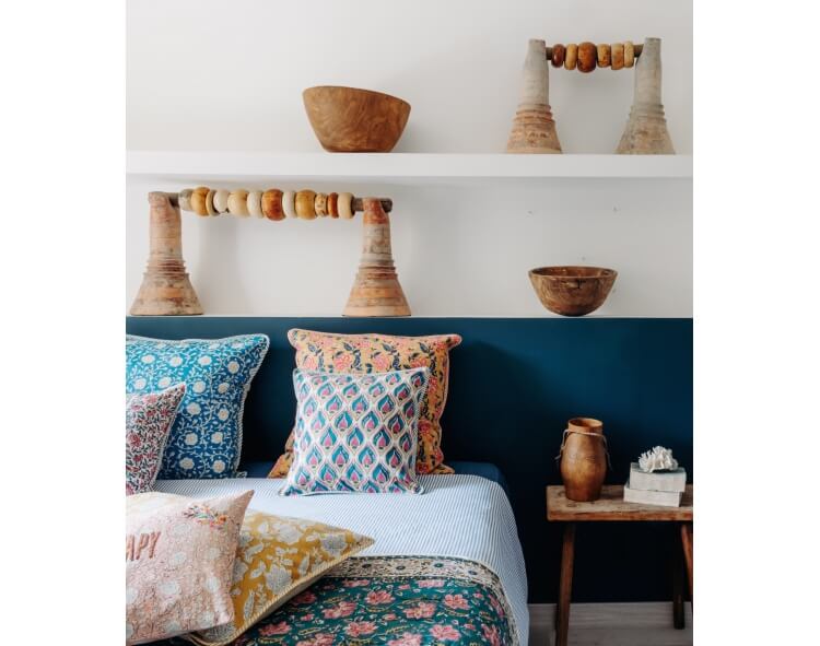 Boho chic bedroom decoration - Jamini Design