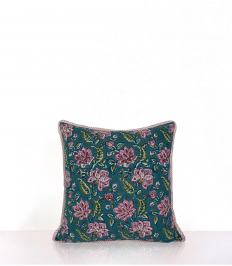 Cushion cover hand block printed in India - Jamini
