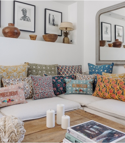 Décoration intérieure boho chic, linge de maison par Jamini Design