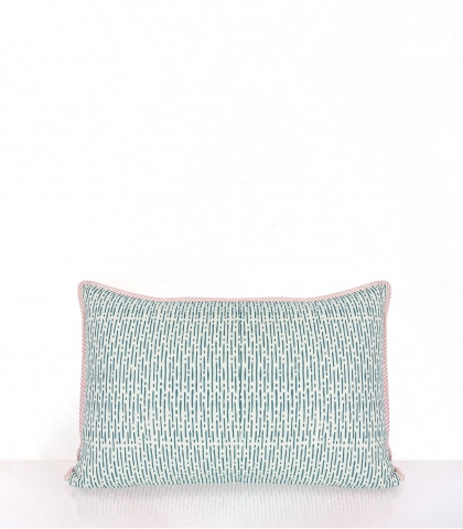 Housse de coussin coton imprimée à la main - Rang