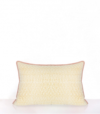 Housse de coussin en coton imprimée à la main - Rang