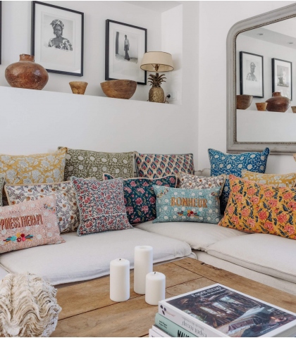 Décoration intérieure boho chic avec linge de maison par Jamini