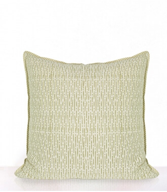 Hand printed cotton cushion cover olive - Banna