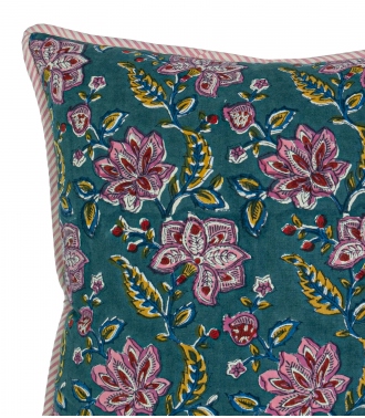 Hand-printed cushion cover Rang - duck cotton