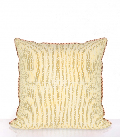 Housse de coussin carrée en coton imprimé main - Rang