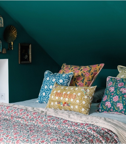 Coussins imprimés et édredon indien boho chic - Jamini