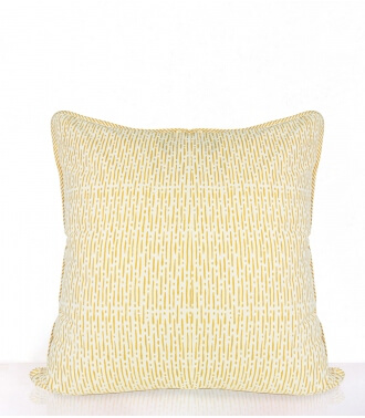 Rang - hand printed cushion cover in yellow cotton