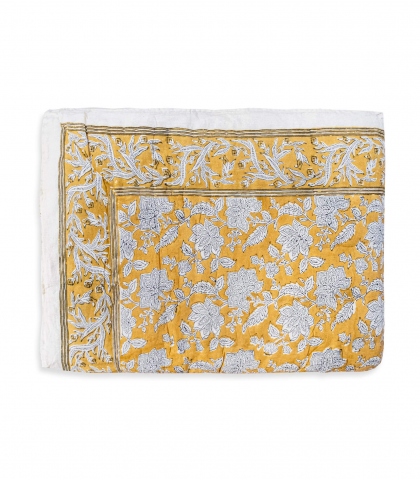 Printed quilt 91x104 inches - yellow