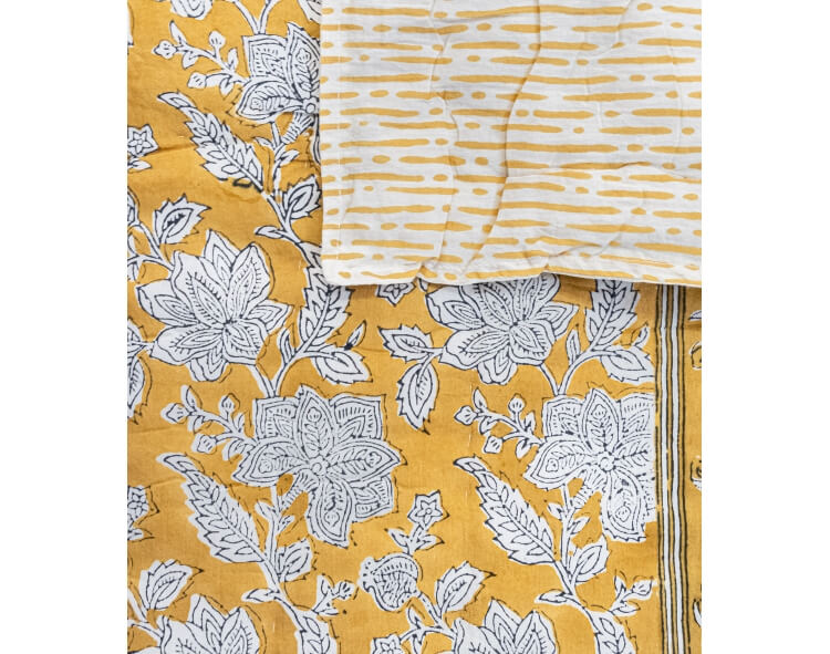 Indian quilt 39x24 inches - yellow