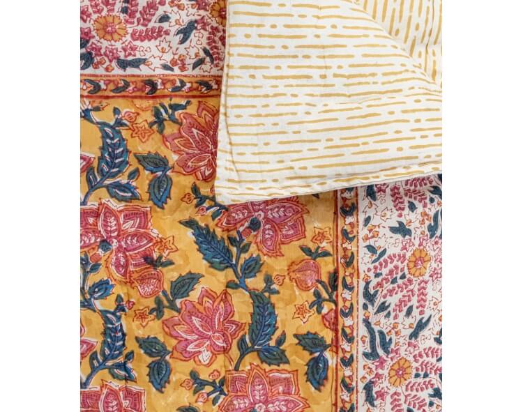 Indian quilt 39x24 inches - multi yellow