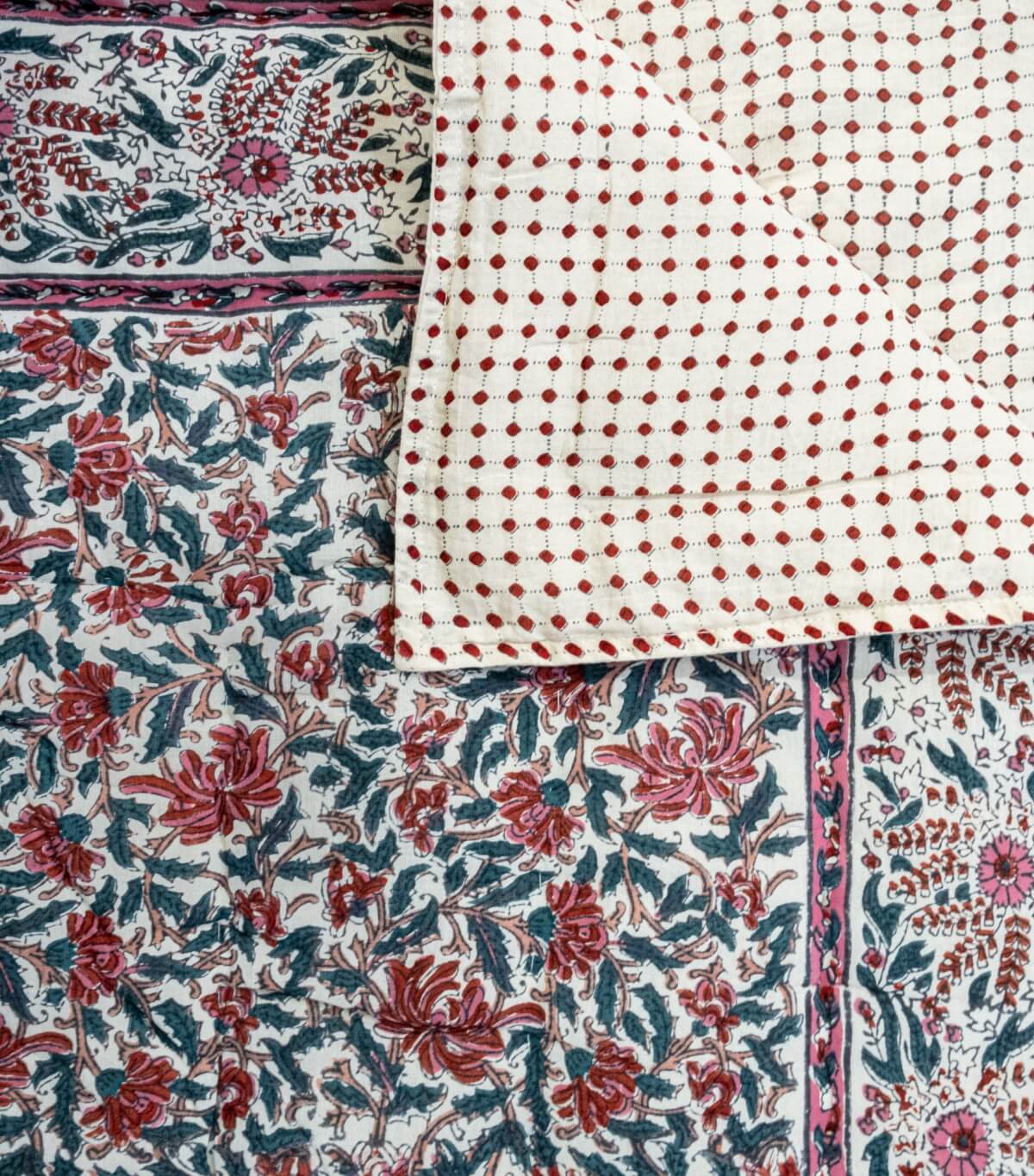 Indian quilt 39x24 inches - offwhite