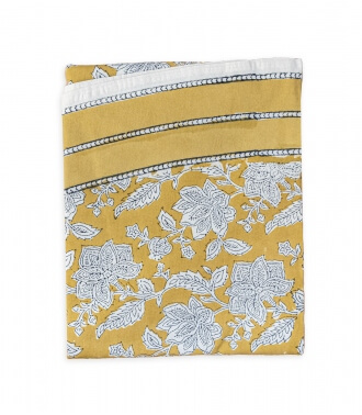 Printed table cloth 69 inches - yellow
