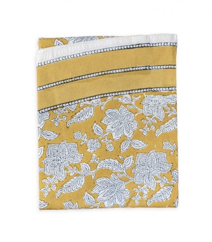 Nappe ronde imprimée 175 cm - jaune