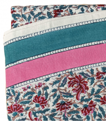 Printed table cloth 69 inches - offwhite