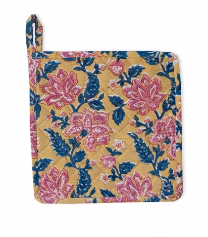Dessous de plat imprimé 20x20 cm - jaune multi