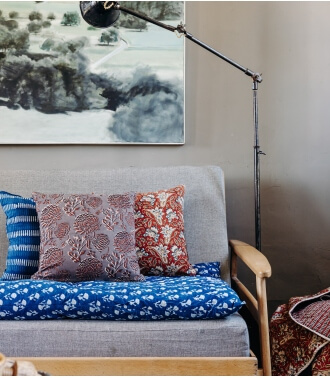 Boho chic cushions and indian mattress by Jamini