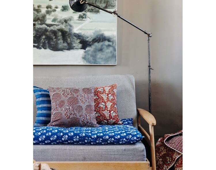 Boho chic cushions and indian mattress by Jamini