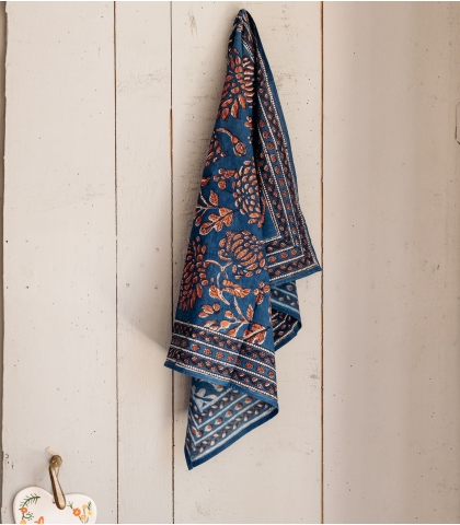 Foulard en coton - indigo