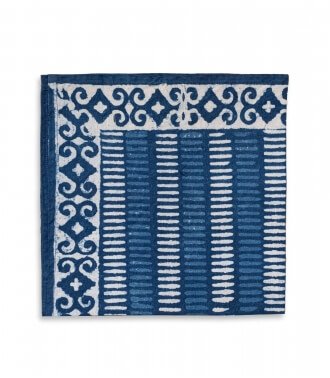 Indigo blue cotton scarf - Teda