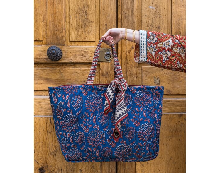 Sac indien 44x37 cm - indigo