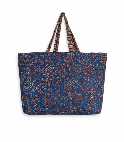 Sundram - Cabas indien en teinture naturelle indigo