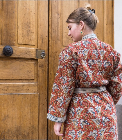 Kimono indien en teinture naturelle Bada