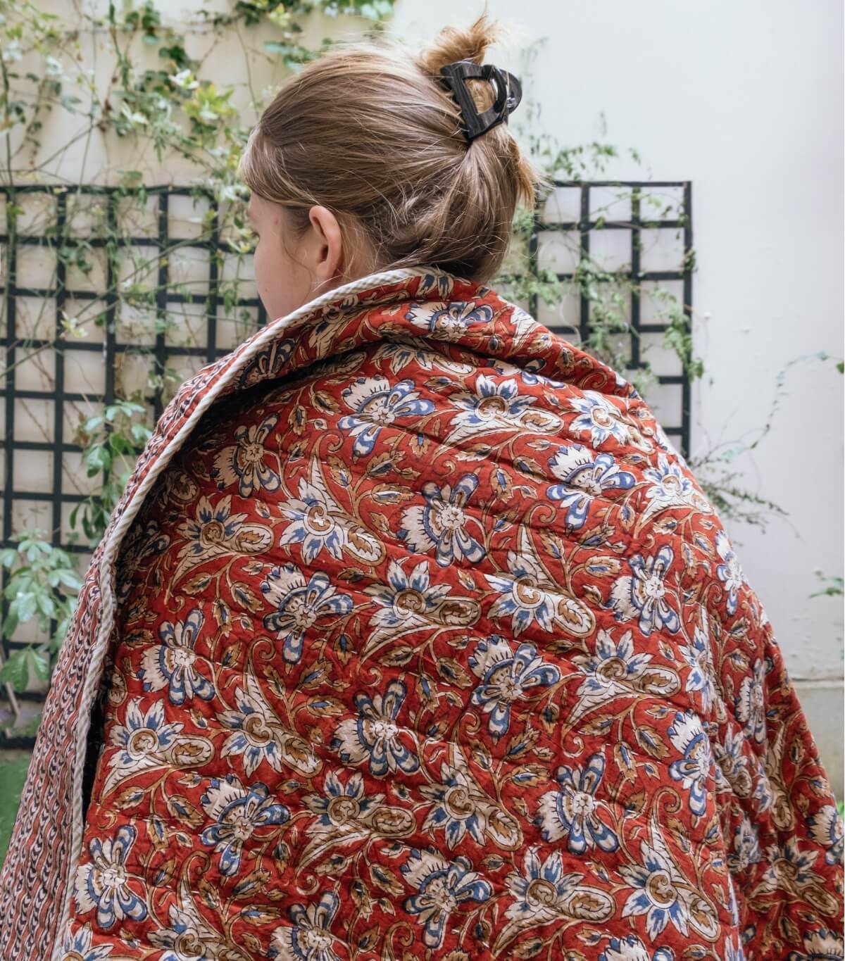 Naturally dyed quilt - 47x79 inches