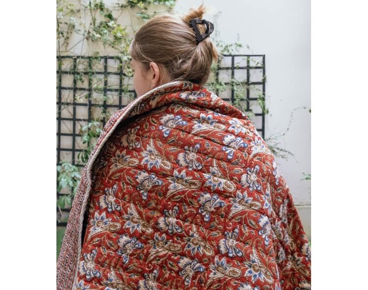 Naturally dyed quilt - 47x79 inches