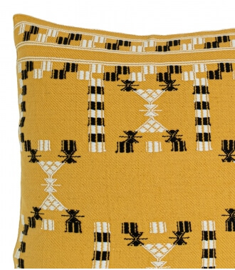 Kutcha - cushion cover 16x16 inches - mustard yellow