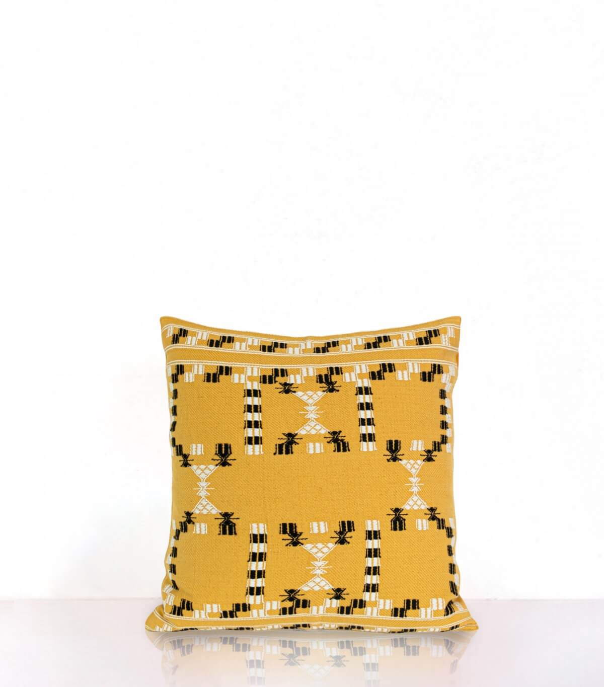 Kutcha - housse de coussin 40x40 jaune moutarde