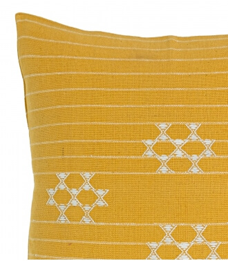 Mustard yellow cushion cover Kutchi - 16x16 inches