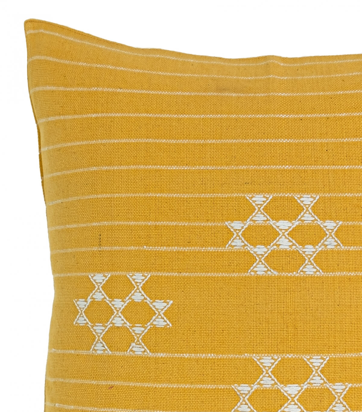 Mustard yellow cushion cover Kutchi - 16x16 inches