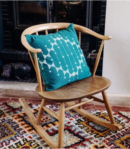 Kutchi, ethnic square cushion cover in 16x16 inches