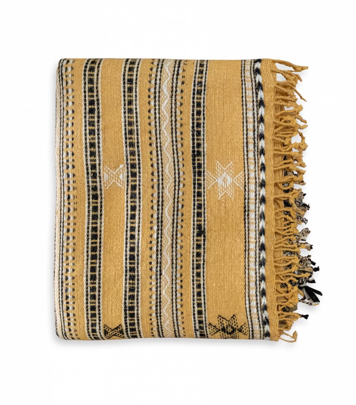 Kutchi Indian scarf 39x78 inches - mustard yellow