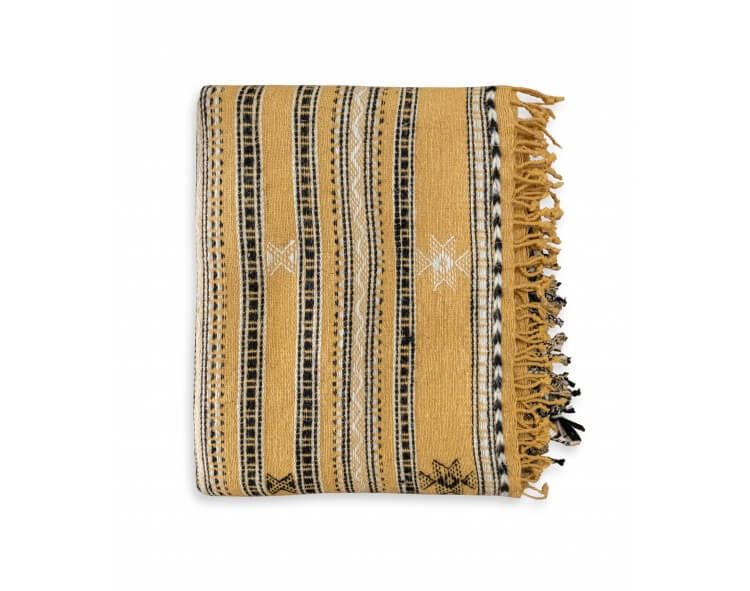 Kutchi Indian scarf 39x78 inches - mustard yellow