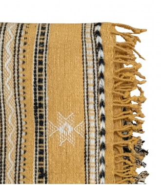 Indian throw 39x78 inches - mustard yellow