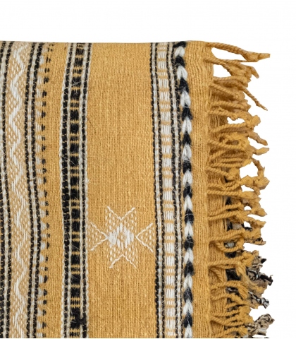 Indian throw 39x78 inches - mustard yellow