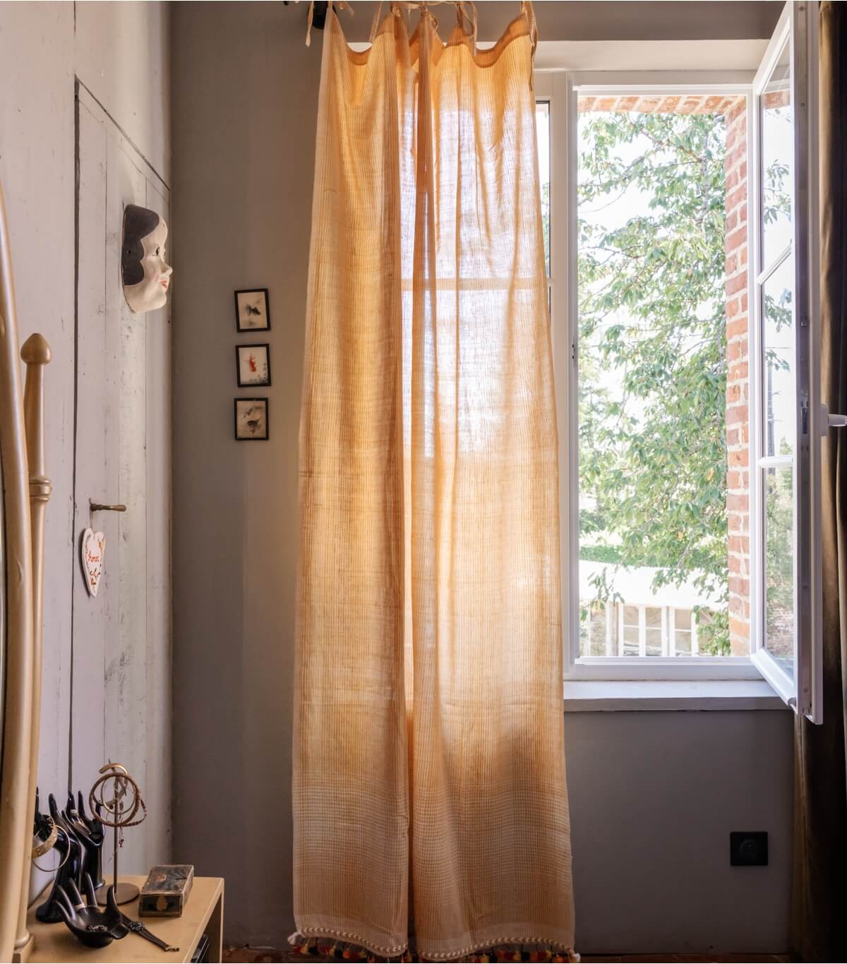 Jali Rideau indien voile de coton - 112x215 cm