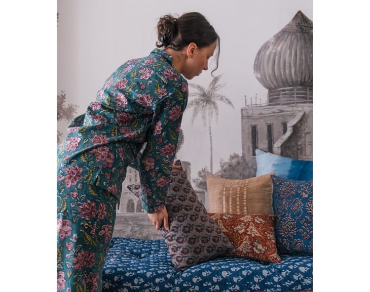 Rang Pyjama fleuri en coton canard - taille L