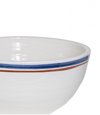 Hand made ceramic bowl with stripes