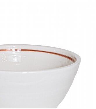 Offwhite ceramic bowl with stripes