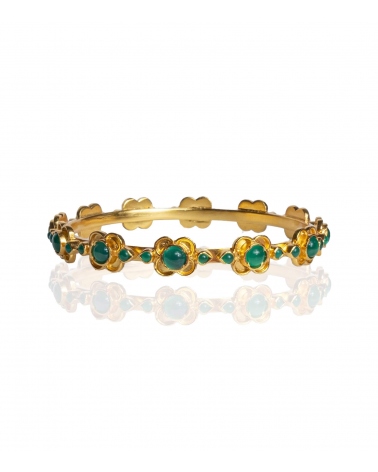 Indian bracelet with green onyx