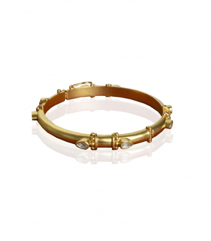 Bracelet cristal et argent plaqué or