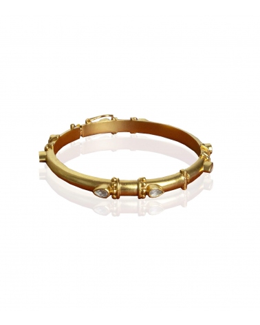 Bracelet cristal et argent plaqué or